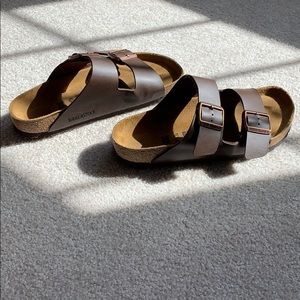 dark brown Birkenstocks